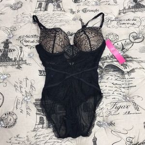 Black Fuchsia by Secret Lace Bodysuit